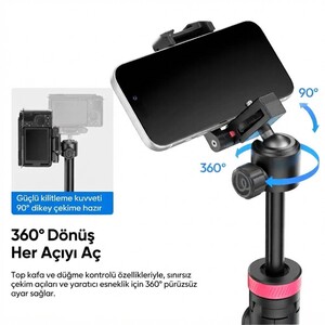 Ulanzi MT-44B 150cm 2 in 1 Otomatik Açılan 4 Ayaklı Selfie Monopod Tripod Siyah - S056 - Thumbnail