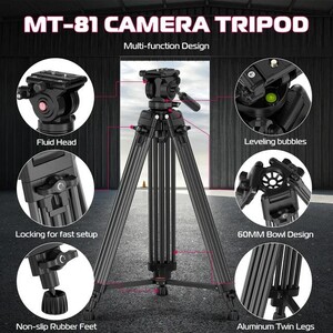 Ulanzi MT-81 Alüminyum 360° Ball Head Kafa Video Tripod - Thumbnail