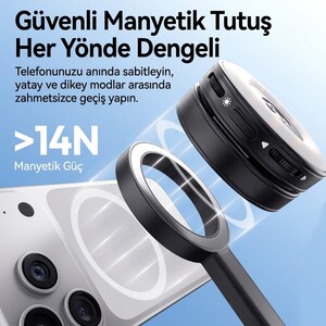 Ulanzi SK-21 180cm Manyetik Auto-Open Selfie Monopod Tripod Siyah - M103 - Thumbnail