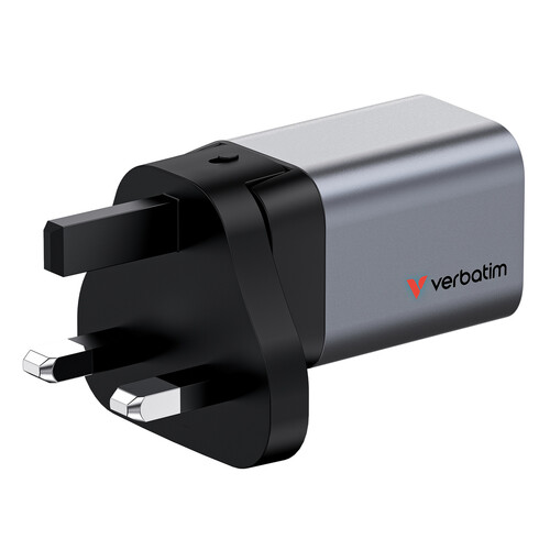Verbatim 35W GaN Hızlı Şarj Cihazı 2 Portlu (1x USB-C PD 35W + 1x USB-A QC 3.0)