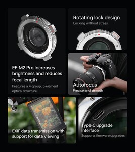 Viltrox EF-M2 Pro Reducer Speed Booster adaptör (EF to M43) - Thumbnail
