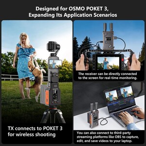 VRRIIS WL-087PRO DJI Osmo Pocket 3/4/4P Kablosuz Görüntü Aktarım Sistemi - Thumbnail