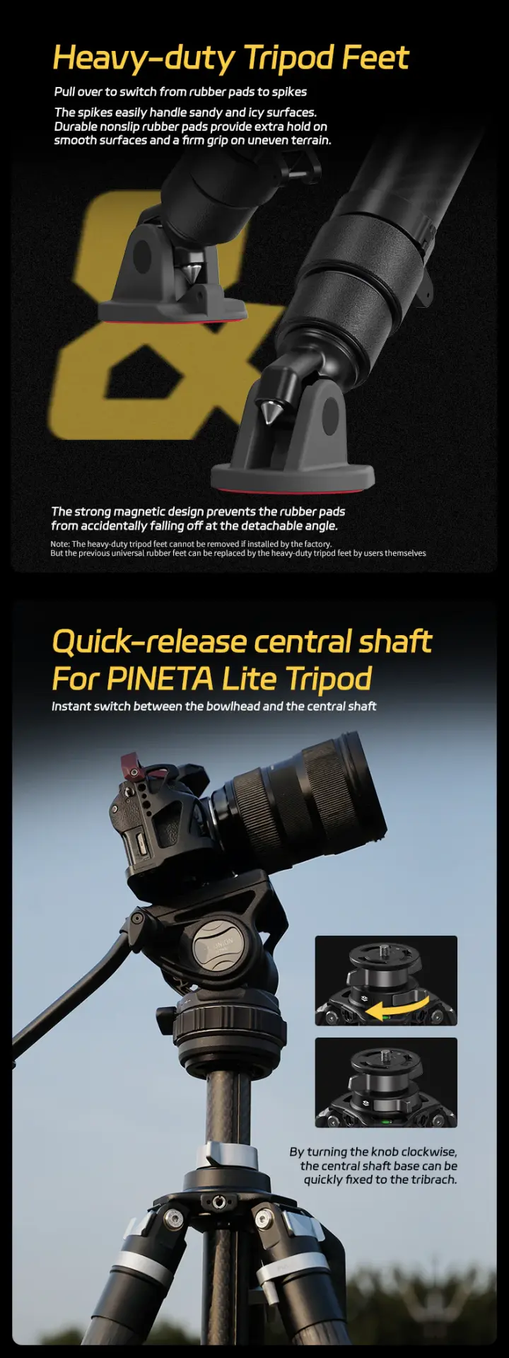 YC Onion Pineta Lite & CB7 Cedar Fluid Head Karbon Fiber Tripod Kit - Thumbnail