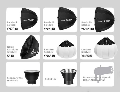 Yongnuo YNRAY260 DMX Kontrollü 250W Bi-Color COB LED Işık Kit