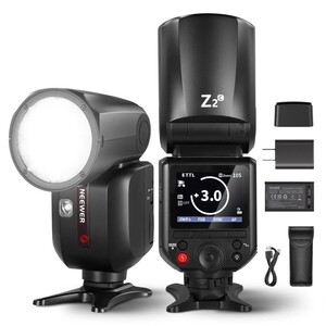 Z2PRO-C Canon Uyumlu 76W Yuvarlak Kafa Akülü Tepe Flaşı - Thumbnail