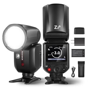 Z2PRO-N Nikon Uyumlu 76W Yuvarlak Kafa Akülü Tepe Flaşı - Thumbnail