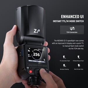 Z2PRO-S Sony Uyumlu 76W Yuvarlak Kafa Akülü Tepe Flaşı - Thumbnail