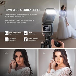 Z880-N TTL Nikon Uyumlu 76W Akülü Tepe Flaşı - Thumbnail