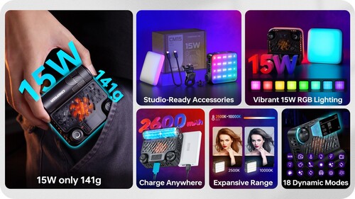 Zhiyun CINEPEER CM15 RGB Mini Led